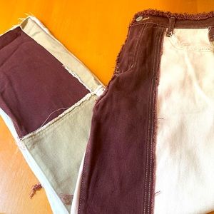 Ladies trI colored denim size small pants